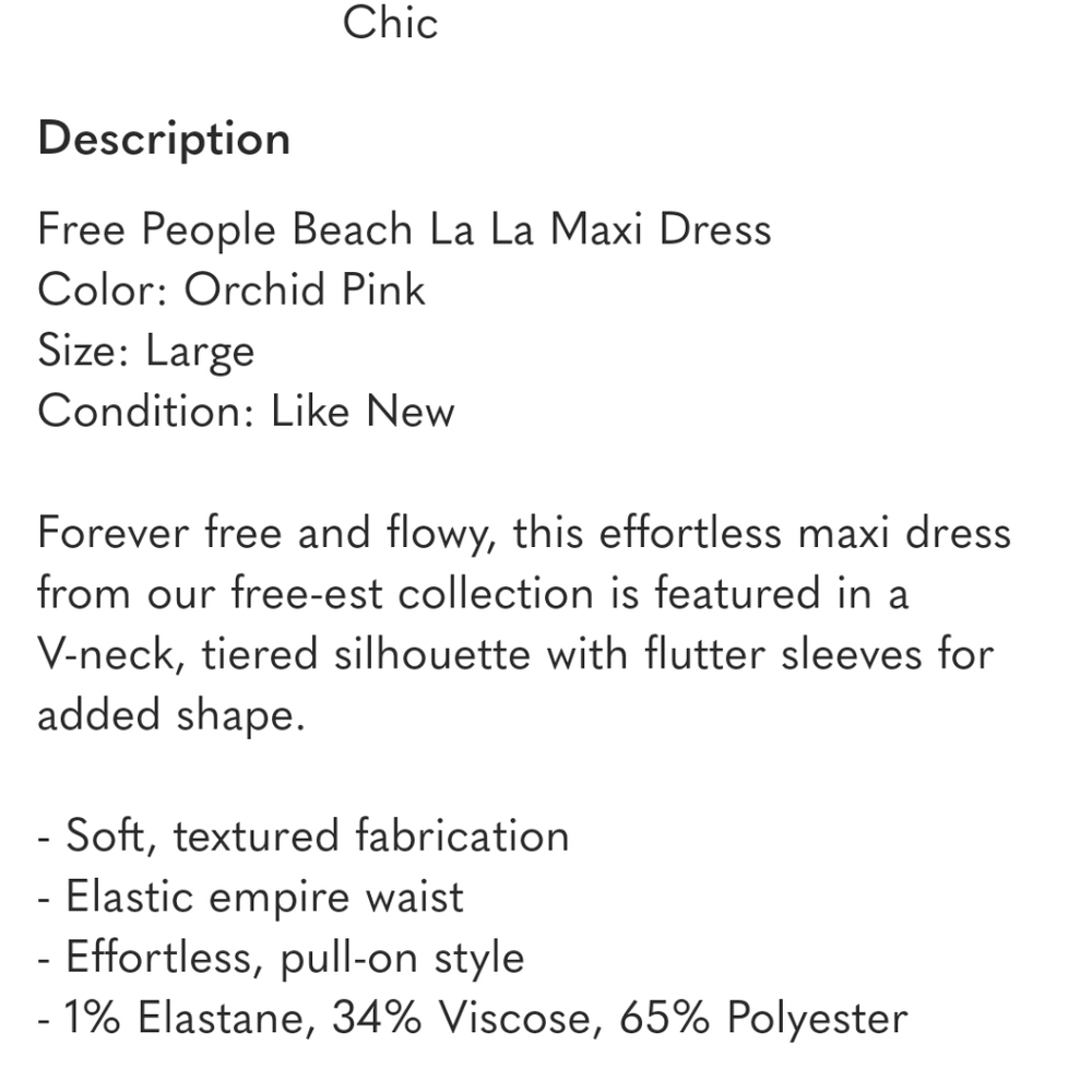 Free People FP Beach La La Maxi Dress Orchid Pink Gauze Boho Flowy Whimsical L - Picture 11 of 11